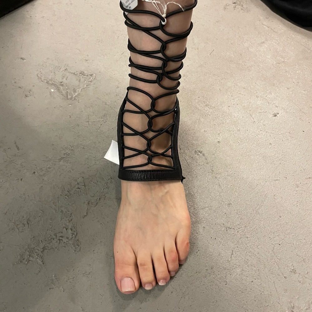Rare Wolford Leather and Elastic Sandal Straps